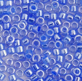 DB-0240 5.2 Grams of 11/0 Crystal Light Sapphire Lined Ceylon Miyuki Delica Beads