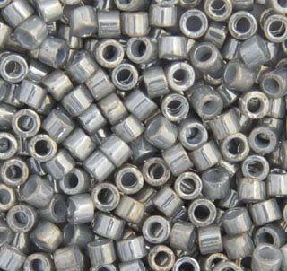 DB-0251 5.2 Grams of 11/0 Opaque Grey AB Lustre Miyuki Delica Beads