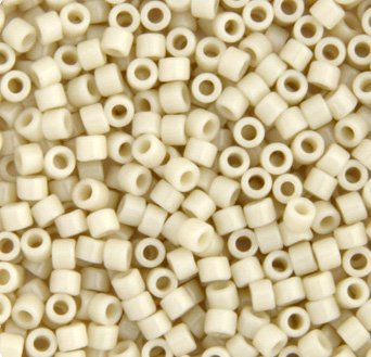 DB-0261 5.2 Grams of 11/0 Opaque Ivory Glazed Lustre Miyuki Delica Beads