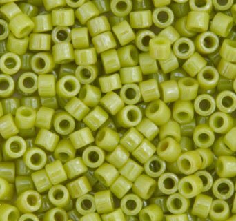 DB-0262 5.2 Grams of 11/0 Opaque Chartreuse Glazed Lustre Miyuki Delica Beads