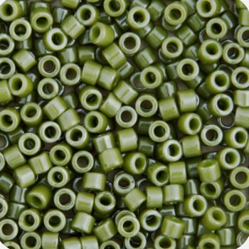 DB-0263 5.2 Grams of 11/0 Opaque Pale Lime Lustre Miyuki Delica Beads