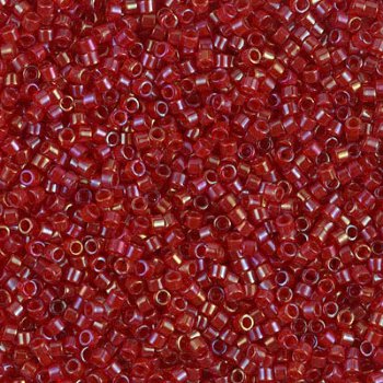 DB-0295 5.2 Grams of 11/0 Lined Transparent Red AB Miyuki Delica Beads