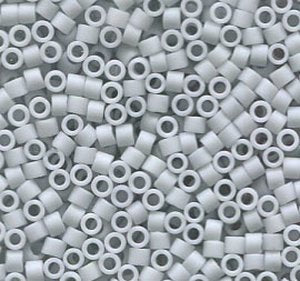 DB-0357 5.2 Grams of 11/0 Opaque Matte Light Gray Miyuki Delica Beads