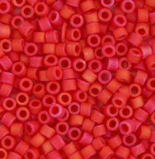 DB-0362 5.2 Grams of 11/0 Opaque Matte Metallic Red Delica Beads