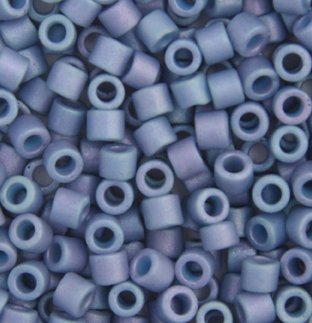 DB-0376 5.2 Grams of 11/0 Matte Metallic Light Blue Grey AB Miyuki Delica Beads