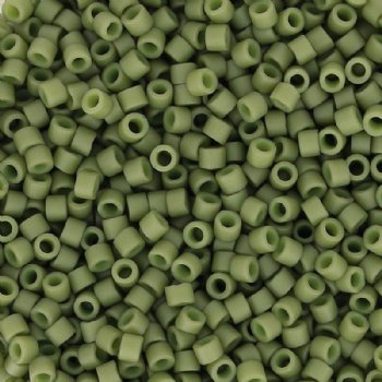 DB-0391 5.2 Grams of 11/0 Matte Opaque Olive Miyuki Delica Beads