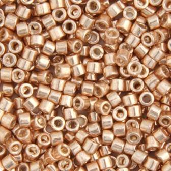 DB-0411 5.2 Grams of 11/0 Opaque Dyed Galvanized Apricot Gold Delica Beads