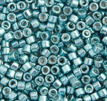 DB-0416 5.2 Grams of 11/0 Opaque Dyed Galvanized Aquamarine Delica Beads