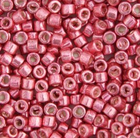 DB-0420 5.2 Grams of 11/0 Opaque Glavanized Dyed Pink Delica Beads