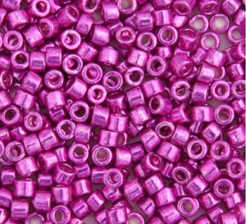 DB-0422 5.2 Grams of 11/0 Opaque Glavanized Dyed Fuchsia Delica Beads