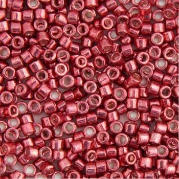 DB-0428 5.2 Grams of 11/0 Opaque Dyed Galvanized Light Cranberry Delica Beads