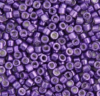 DB-0430 5.2 Grams of 11/0 Opaque Glavanized Dyed Dark Lilac Delica Beads
