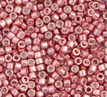 DB-0435 5.2 Grams of 11/0 Opaque Glavanized Dyed Pink Blush Delica Beads
