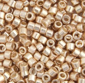 DB-0433 5.2 Grams of 11/0 Opaque Glavanized Dyed Champagne Delica Beads
