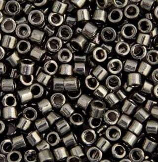 DB-0452 5.2 Grams of 11/0 Opaque Dyed Nickel Plated Dark Grey Delica Beads