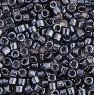 DB-0453 5.2 Grams of 11/0 Nickel Plated Dyed Dark Gunmetal Delica Beads