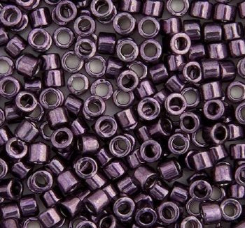 DB-0455 5.2 Grams of 11/0 Nickel Plated Dyed Dark Plum Delica Beads