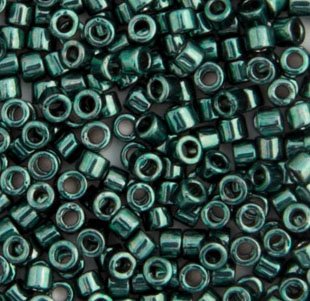 DB-0458 5.2 Grams of 11/0 Dyed Dark Teal Nickel Plated Delica Beads