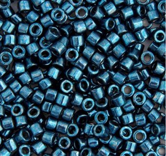 DB-0459 5.2 Grams of 11/0 Opaque Dark Aqua Nickel Plated Delica Beads
