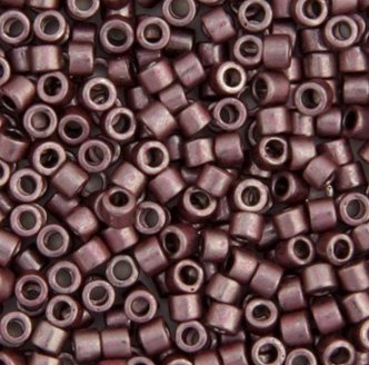 DB-0462 5.2 Grams of 11/0 Nickel Plated Dyed Dark Grey Mauve Delica Beads
