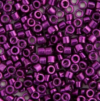 DB-0463 5.2 Grams of 11/0 Nickel Plated Dyed Dark Magenta Delica Beads