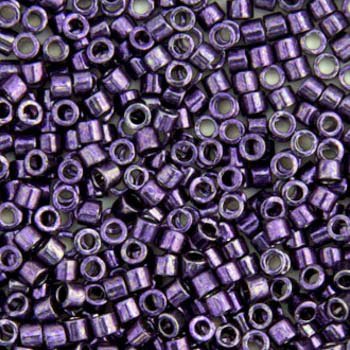 DB-0464 5.2 Grams of 11/0 Nickel Plated Dyed Dark Purple Delica Beads
