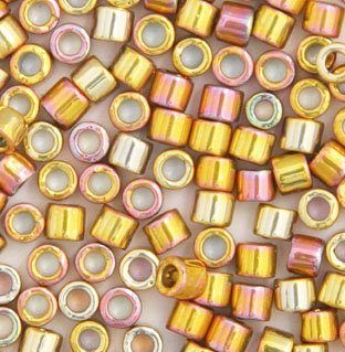 DB-0501 3.3 GRAMS of 11/0 24kt Gold AB Plated Delica Beads