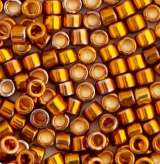 DB-0505 3.3 GRAMS of 11/0 24kt Dark Gold AB Plated Delica Beads