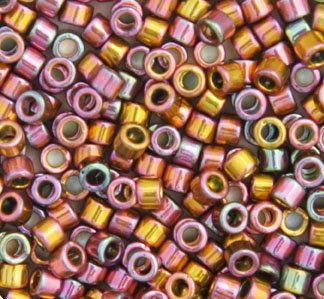 DB-0507 3.3 GRAMS of 11/0 24kt Pink Gold AB Plated Delica Beads