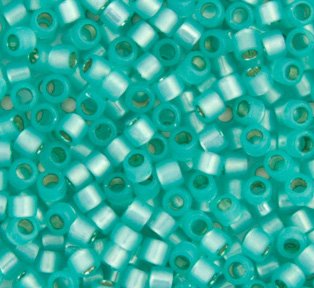 DB-0627 5.2 Grams of 11/0 Silverlined Aqua Green Alabaster Opal Delica Beads