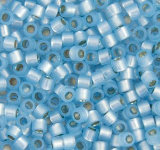 DB-0628 5.2 Grams of 11/0 Silverlined Aqua Alabaster Opal Delica Beads