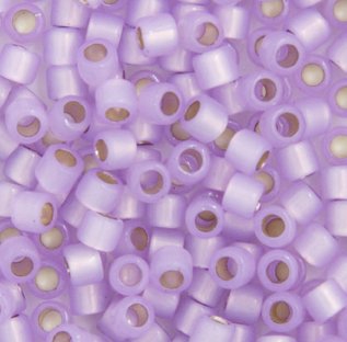 DB-0629 5.2 Grams of 11/0 Silverlined Lilac Alabaster Opal Delica Beads