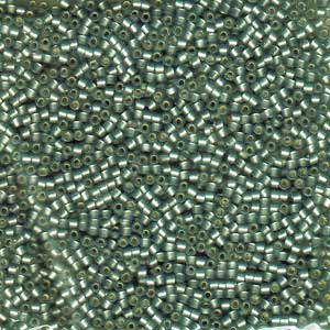 DB-0689 5.2 Grams of 11/0 Semi Matte Silver Lined Light Moss Green