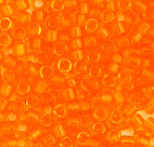 DB-0703 5.2 Grams of 11/0 Transparent Orange Delica Beads