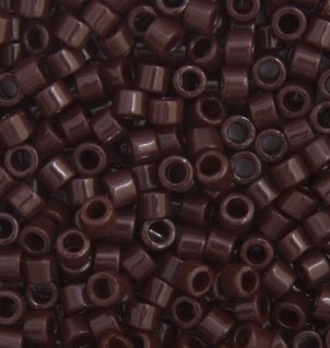 DB-0734 5.2 Grams of 11/0 Opaque Chocolate Brown Delica Beads