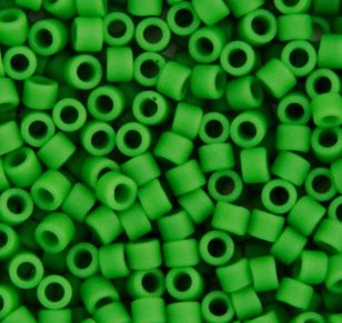 DB-0754 5.2 Grams of 11/0 Opaque Dyed Matte Green Pea Delica Beads