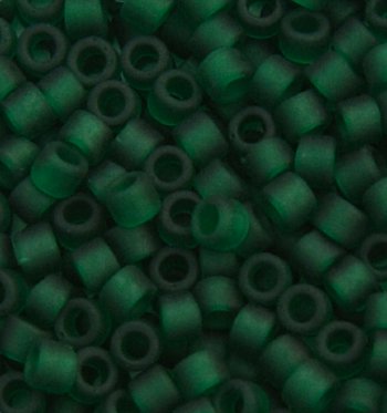 DB-0767 5.2 Grams of 11/0 Matte Transparent Dark Emerald Miyuki Delica Beads