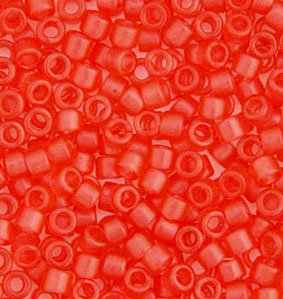 DB-0779 5.2 Grams of 11/0 Dyed Matte Transparent Salmon Delica Beads