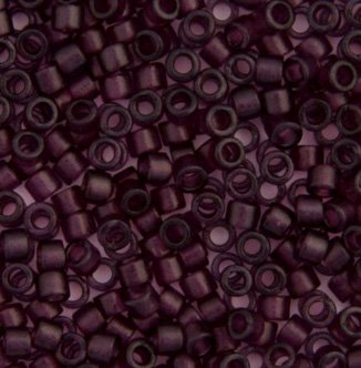 DB-0784 5.2 Grams of 11/0 Matte Transparent Dyed Dark Amethyst Delica Beads