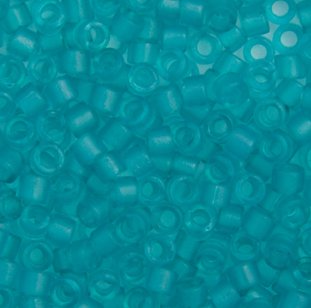DB-0786 5.2 Grams of 11/0 Matte Transparent Dyed Teal Green Miyuki Delica Beads