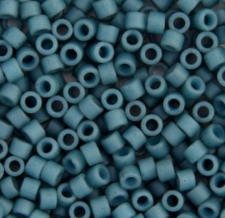 DB-0792 5.2 Grams of 11/0 Matte Opaque Dyed Blue Grey Delica Beads