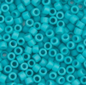 DB-0793 5.2 Grams of 11/0 Opaque Dyed Matte Turquoise Green Delica Beads