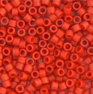 DB-0795 5.2 Grams of 11/0 Opaque Dyed Matte Cinnabar Orange Delica Beads
