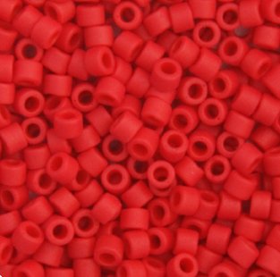 DB-0796 5.2 Grams of 11/0 Opaque Dyed Matte Red Delica Beads