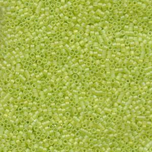 DB-0860 5.2 Grams of 11/0 Transparent Matte Chartreuse AB Delica Seed Beads