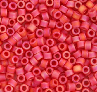 DB-0874 5.2 Grams of 11/0 Opaque Matte Red AB Delica Seed Beads