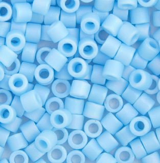 DB-0879 5.2 Grams of 11/0 Opaque Matte Turquoise Blue AB Delica Beads
