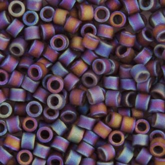DB-0884 5.2 Grams of 11/0 Opaque Matte Dark Grey Brown AB Delica Beads
