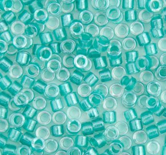 DB-0904 5.2 Grams of 11/0 Sparkling Aqua Green Lined Crystal Delica Beads