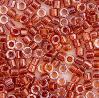 DB-0915 5.2 Grams of 11/0 Sparkling Amber Lined Ginger Delica Beads